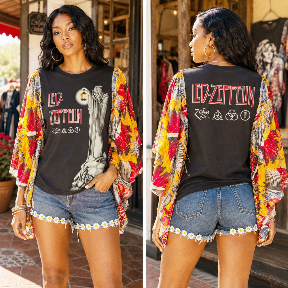 Led Lepllelin Retro Butterfly Shirt Large