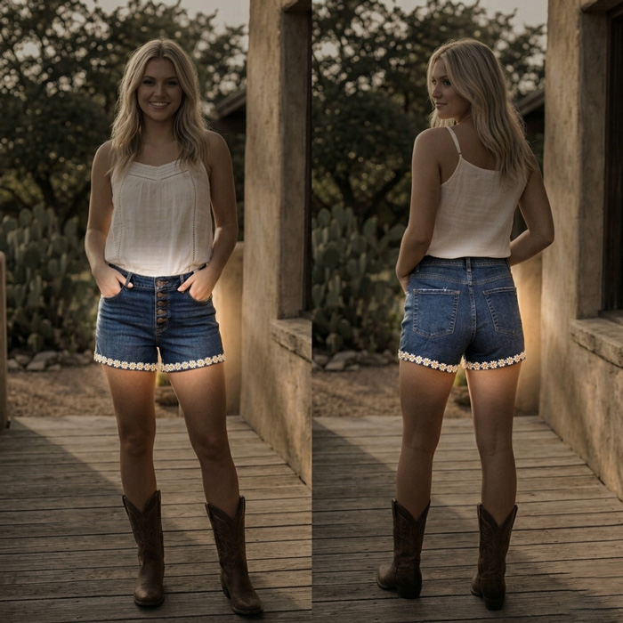 Shorts with small flowers
