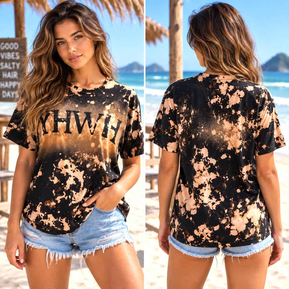 Cattle Print Bleach Tee YHWH Large